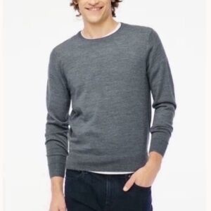 J Crew Gray Merino wool-blend crewneck sweater M NWOT Fast Ship